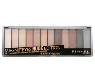 Rimmel London Magnif'Eyes Eyeshadow Palette, 12 Shades, Blendable Formula, Versatile, 001, Nude, 0.5oz